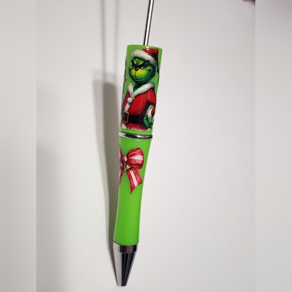 Christmas Beadable Pen Gr Green Monster‎ Xmas Craft Crafting Beads Beading DIY